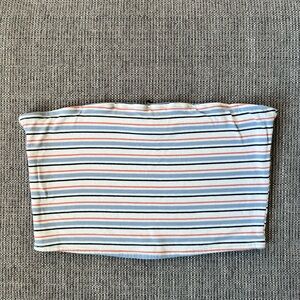Forever 21 Blue Striped Strapless Tube Top Size M